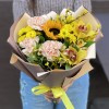 Букет Моему солнышку с подсолнухом
