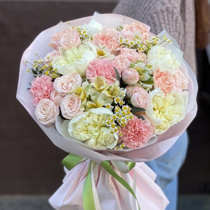 Букет Нежное утро с пионами