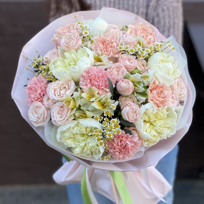 Букет Нежное утро с пионами