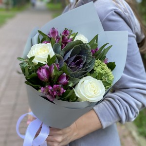 Букет с брассикой Осенний бриз