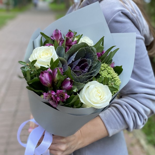 Букет с брассикой Осенний бриз