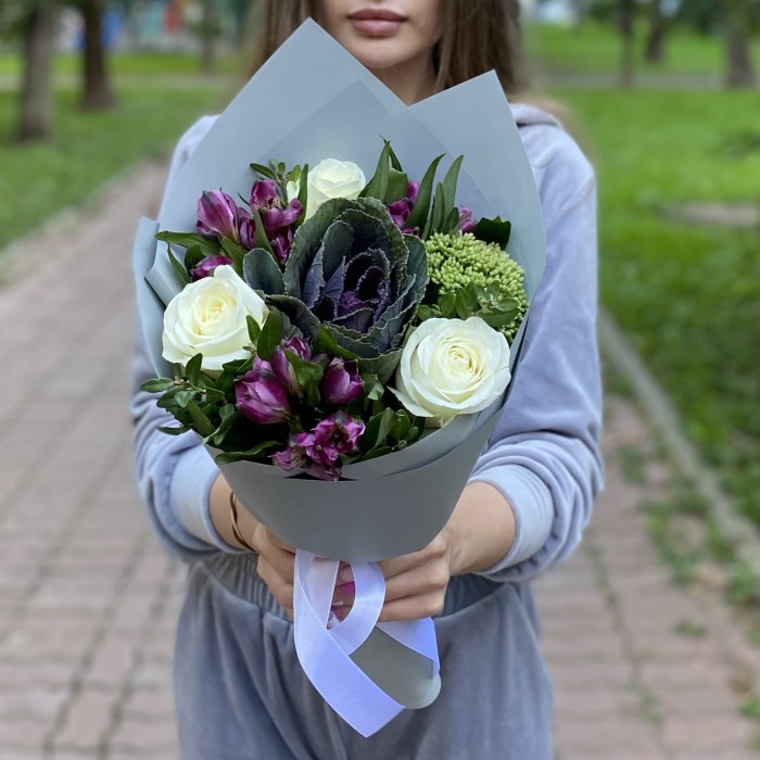 Букет с брассикой Осенний бриз