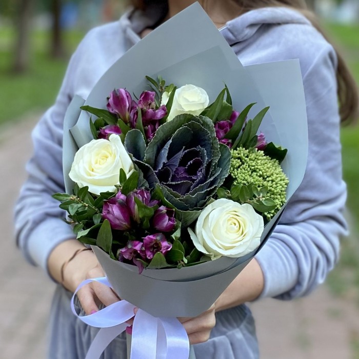 Букет с брассикой Осенний бриз