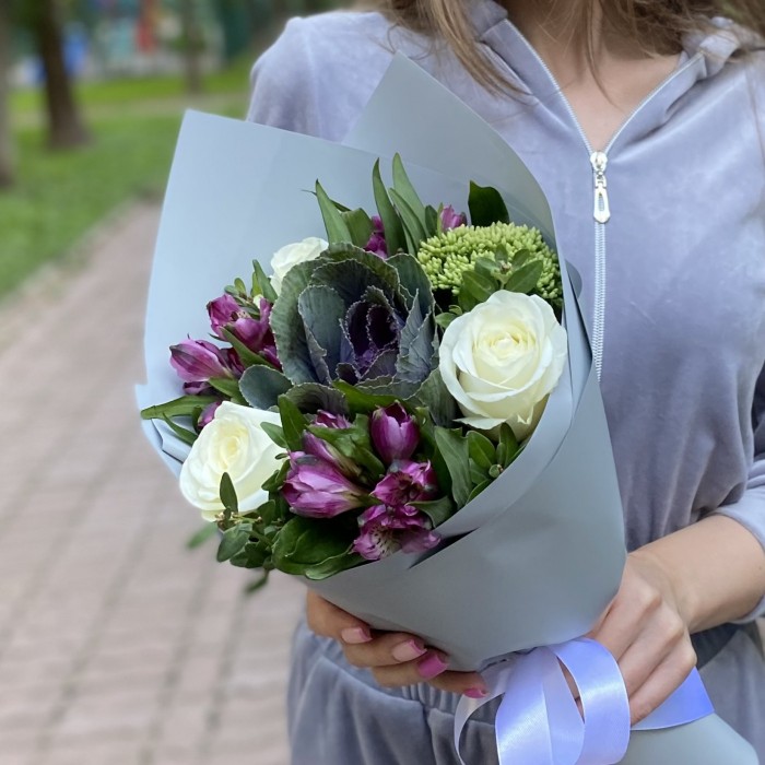 Букет с брассикой Осенний бриз