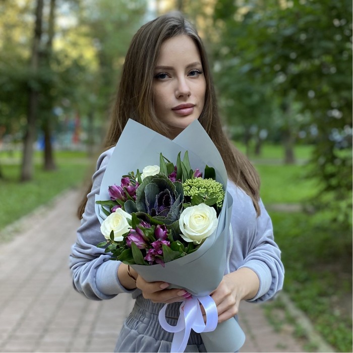 Букет с брассикой Осенний бриз