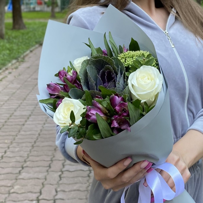 Букет с брассикой Осенний бриз