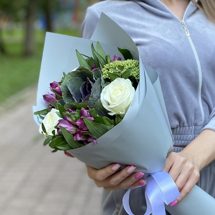 Букет с брассикой Осенний бриз