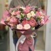 Розовый букет с пионовидной розой Белиз