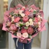 Розовый букет с пионовидной розой Белиз
