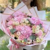 Букет Сахарная вата с розовой гортензией