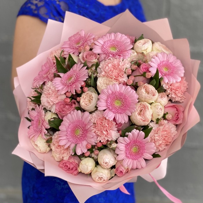 Букет Сладкая вата с герберами