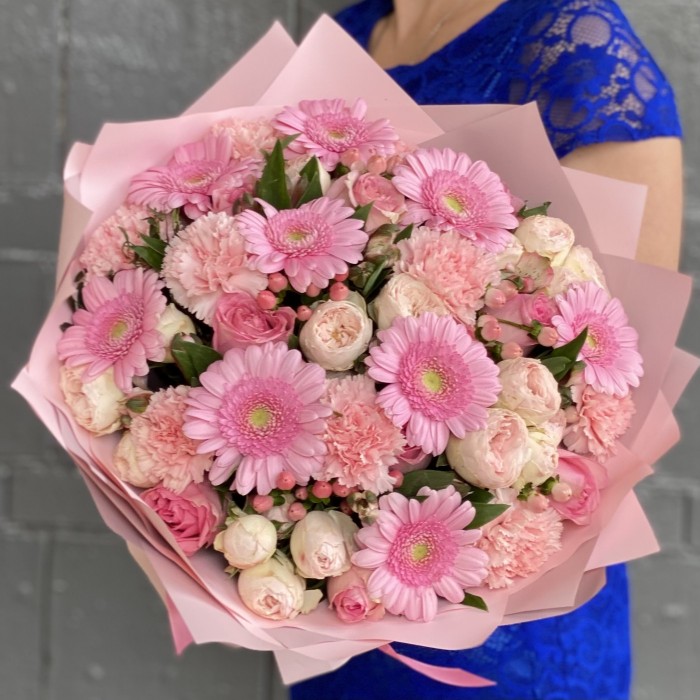 Букет Сладкая вата с герберами