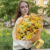 Букет Солнечное настроение с орхидеями и хризантемой