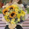 Букет Солнечный луч с подсолнухами