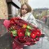 Букет Яркое начало с розами и герберами