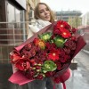 Букет Яркое начало с розами и герберами