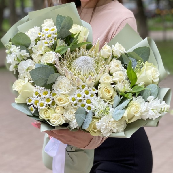 Букет Жемчужина с протеей