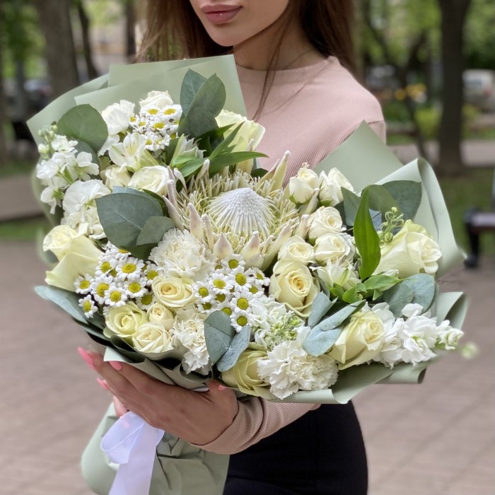 Букет Жемчужина с протеей