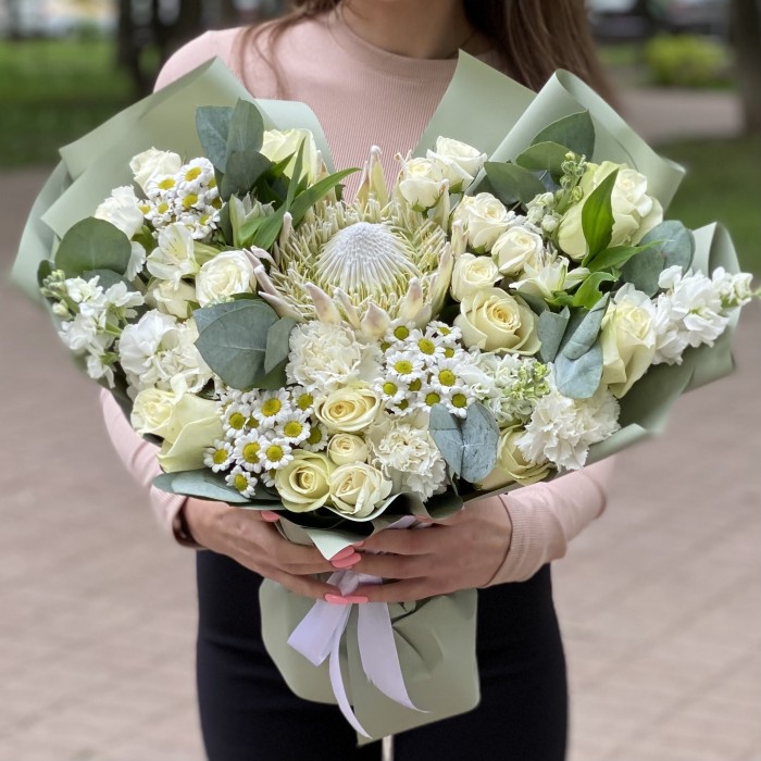 Букет Жемчужина с протеей