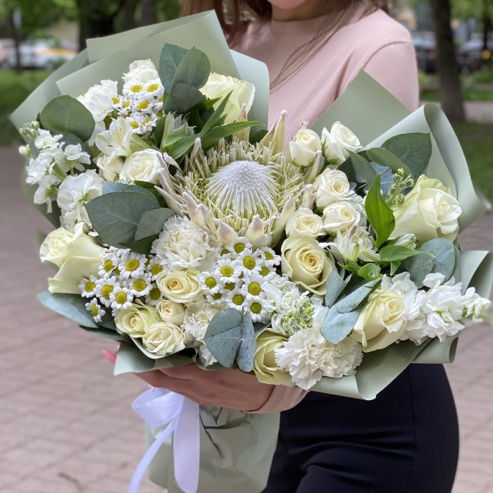 Букет Жемчужина с протеей