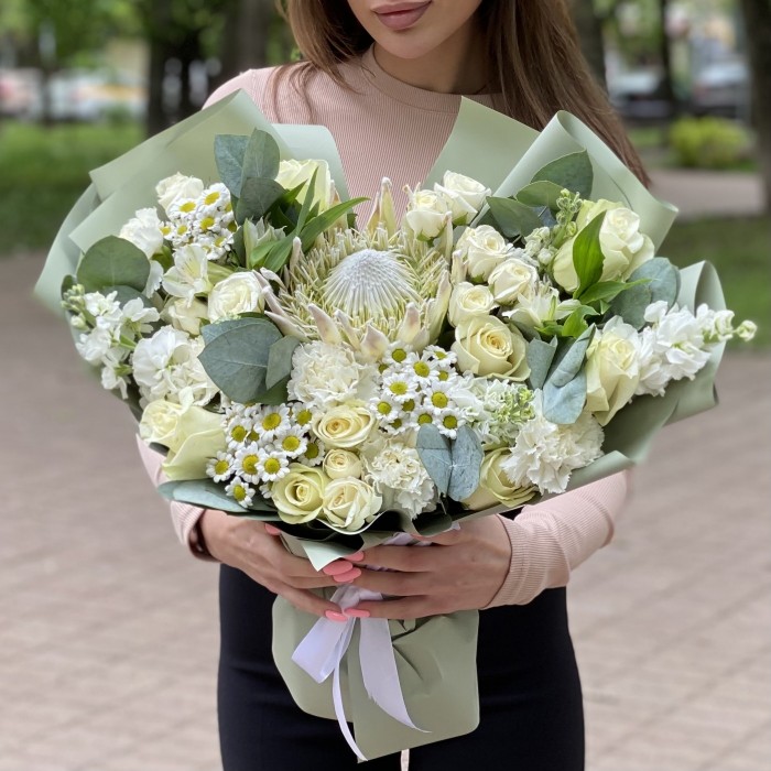 Букет Жемчужина с протеей