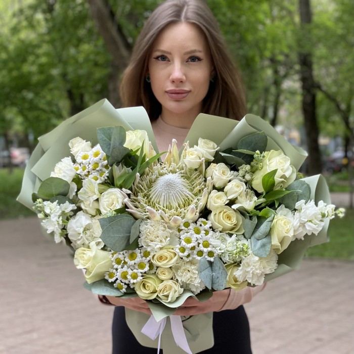 Букет Жемчужина с протеей