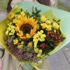 Букет Золотой сезон с подсолнухом
