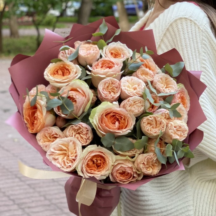 Дуэт из пионовидных роз Гравити и Джентл Трендсеттер