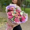Букет Нежное сердце с пионовидными розами