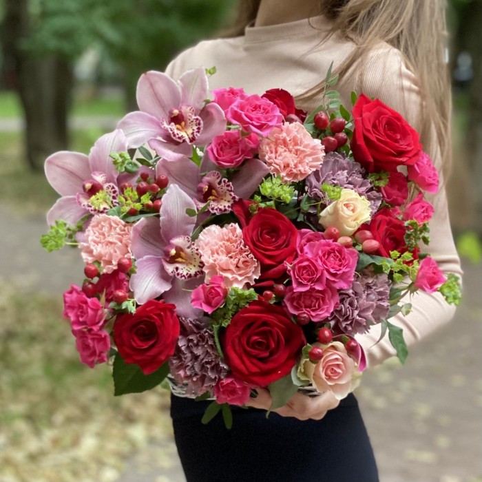 Композиция с орхидеей Романтический вечер