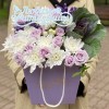 Композиция с хризантемой и розами Лиловая нежность