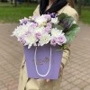 Композиция с хризантемой и розами Лиловая нежность