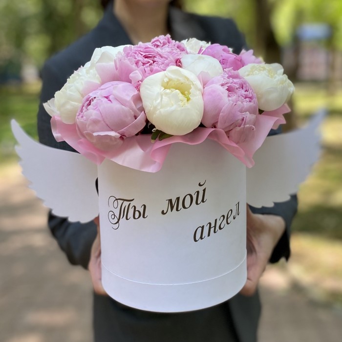 Композиция  с пионами Ты мой ангел