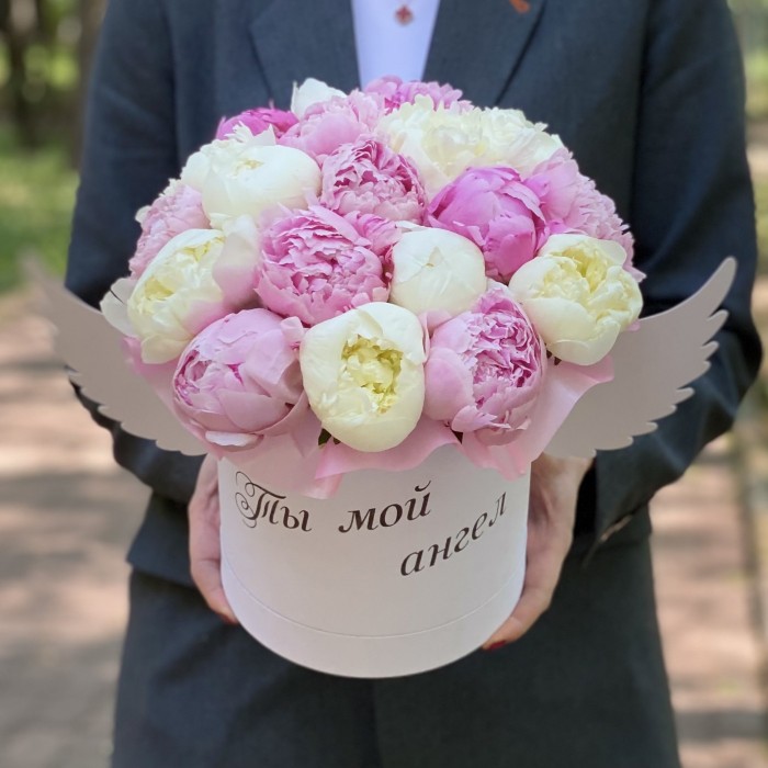 Композиция  с пионами Ты мой ангел