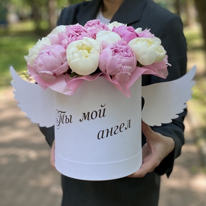 Композиция  с пионами Ты мой ангел