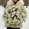 Корзина душистых хризантем и ромашек