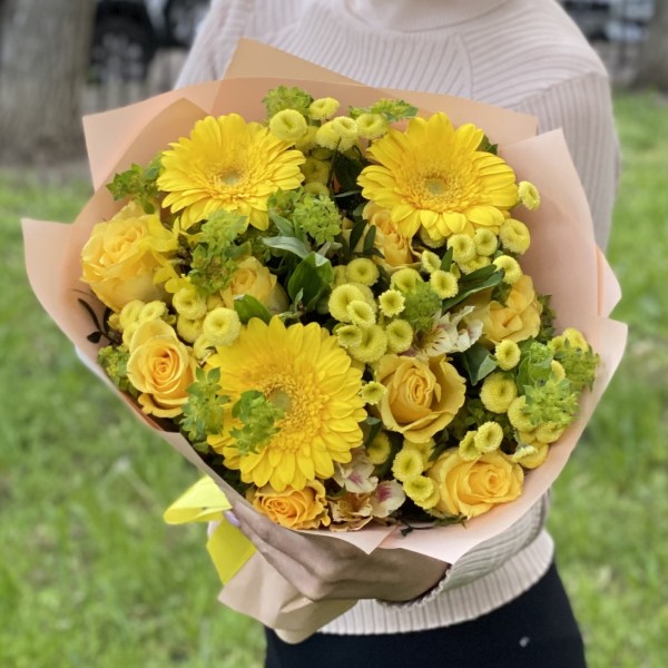 Букет Яркий момент с герберами