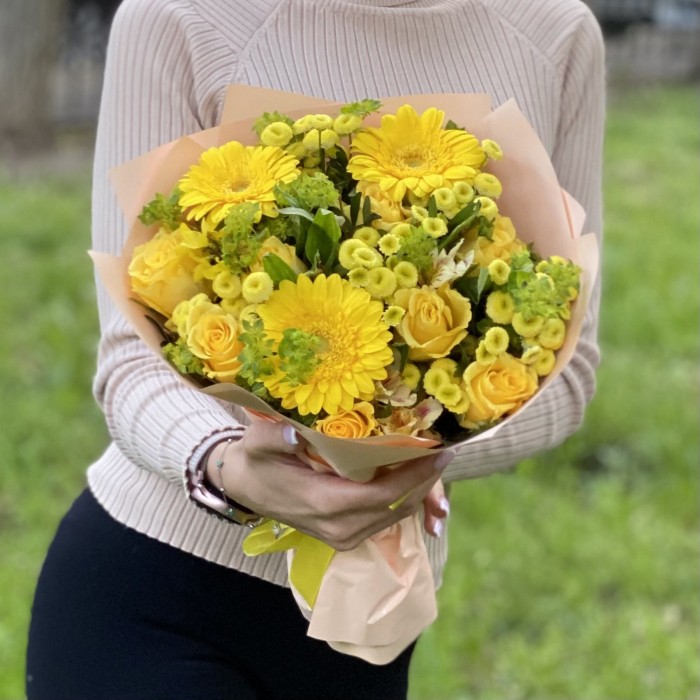 Букет Яркий момент с герберами