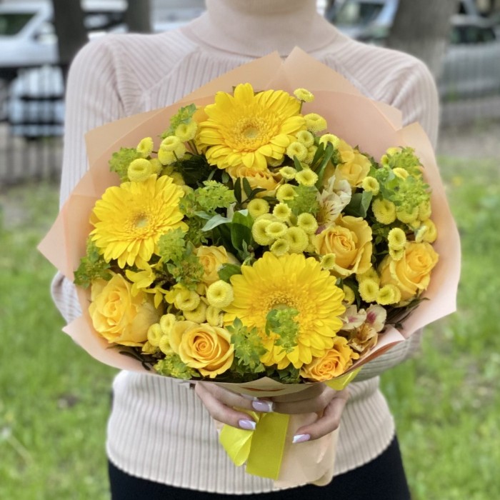 Букет Яркий момент с герберами