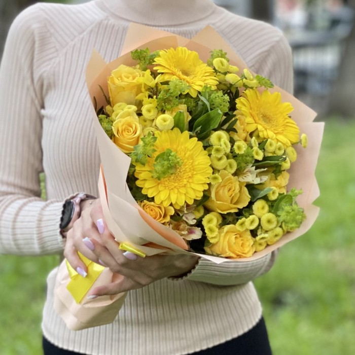 Букет Яркий момент с герберами