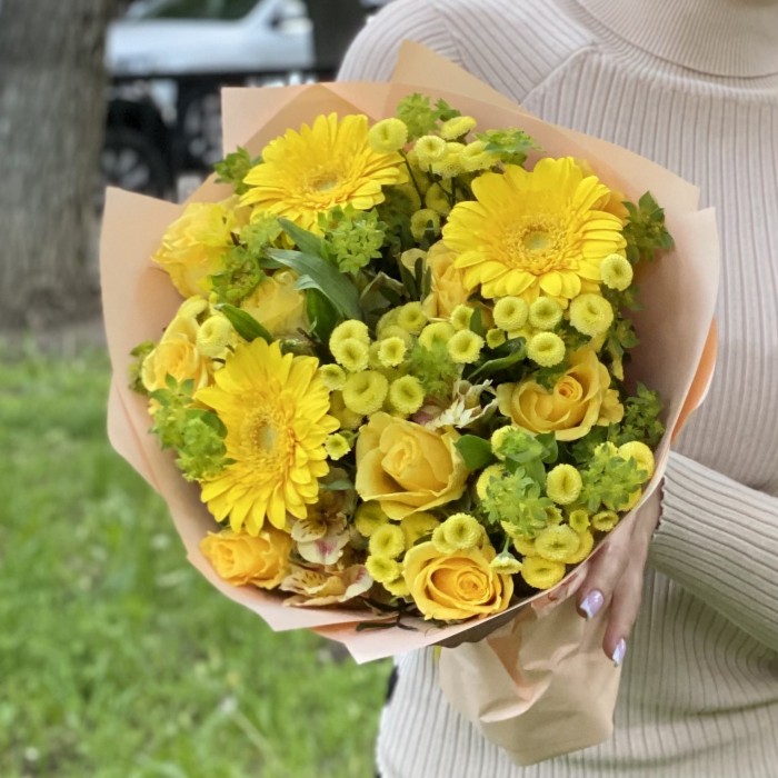 Букет Яркий момент с герберами