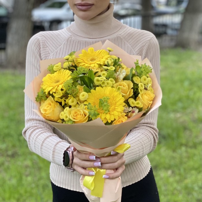 Букет Яркий момент с герберами