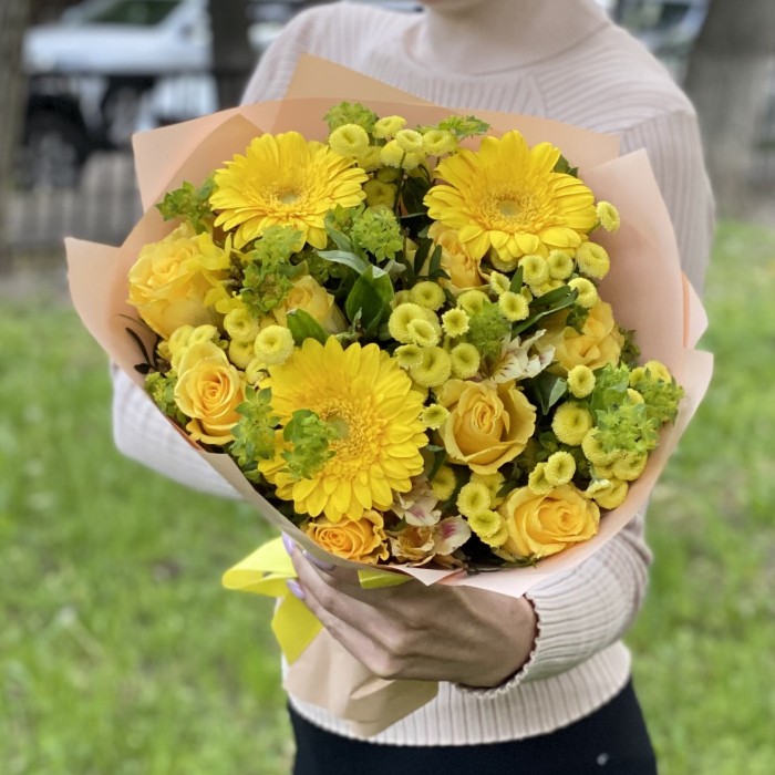 Букет Яркий момент с герберами