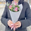 Сиреневые розы 50 см с эвкалиптом