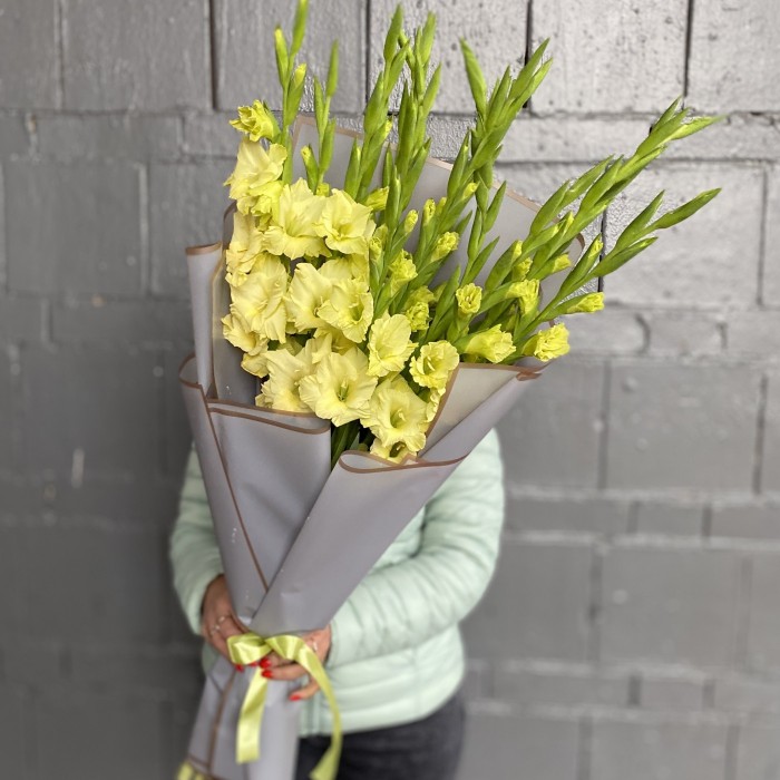 15 зеленых гладиолусов Рио