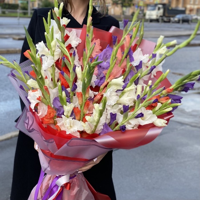 25 гладиолусов яркий микс