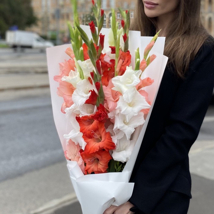 9 гладиолусов Яркий микс
