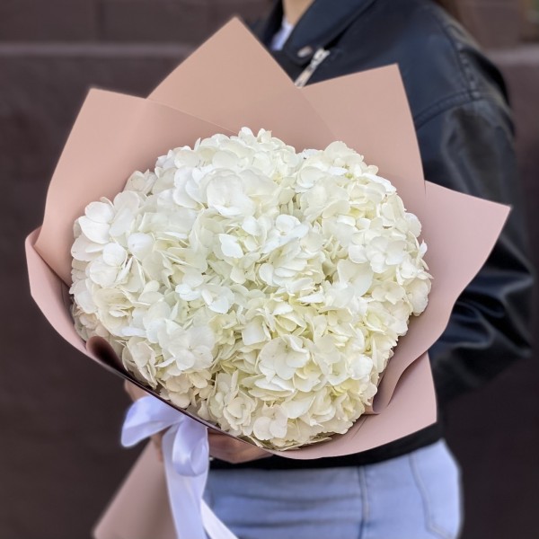Букет из 5 белых гортензий