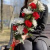 Букет гвоздик и хризантем 9 мая