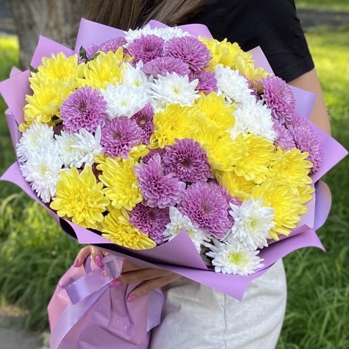 15 кустовых хризантем Летний микс